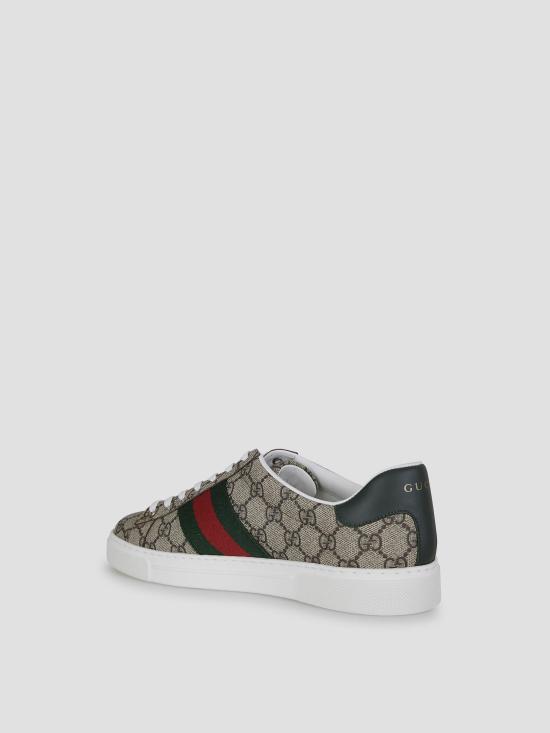 26SS 구찌 에이스 웹 스니커즈 760775FACMZ 9746 BEI EBONY VRV GREEN - GUCCI