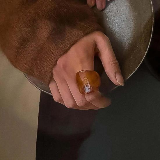  Flânerie 반지 플라네리 도리스 청키 링 브라운 - OTHER BRANDS