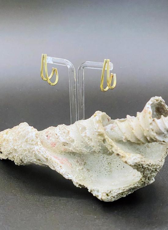  라인 앤 레이블 이어링 라인앤라벨 더블 후크 후프 - LINE & LABEL