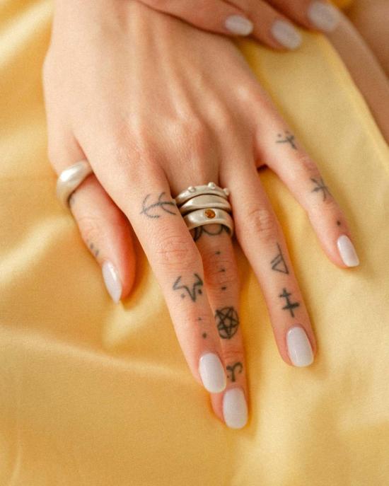  클래식 디자인스 반지 웨이브 & 도트 듀오 링 세트 - CKLASIC DESIGNS