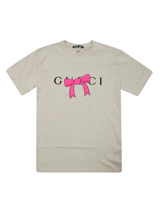 26SS 블랙 스코어 반팔 티셔츠 GUCCIBOWBONE BEIGE