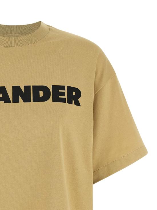  질샌더 반팔 티셔츠 질 샌더 로고 티셔츠 베이지 - JIL SANDER