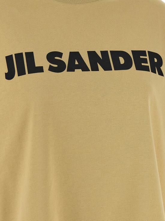  질샌더 반팔 티셔츠 질 샌더 로고 티셔츠 베이지 - JIL SANDER