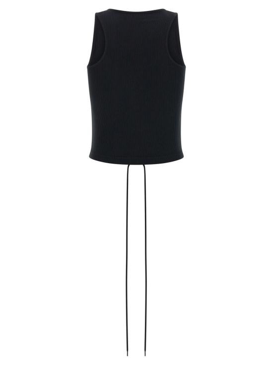  발렌시아가 블라우스 레이스업 탑 블랙 - BALENCIAGA