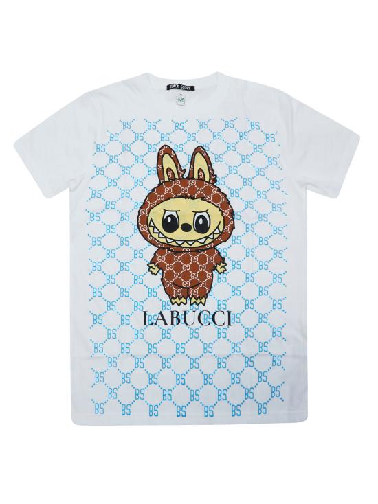 26SS 블랙 스코어 반팔 티셔츠 BSMCCLABUCCILOGOPATT WHITE BIANCO