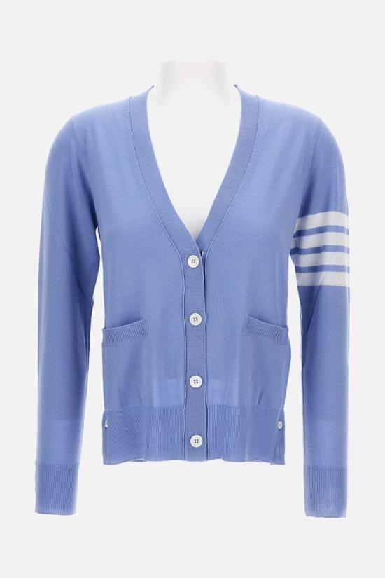  톰브라운 가디건 톰 브라운 브이넥 라이트 메리노 울  클리어 블루