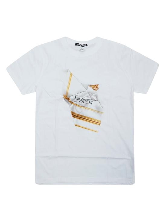 26SS 블랙 스코어 반팔 티셔츠 SAINTCRUSHGOLDWHITE BIANCO