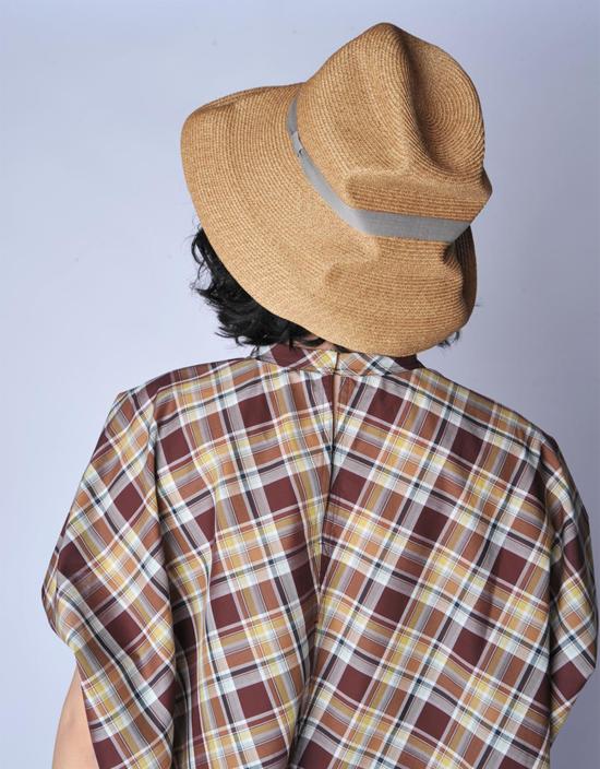  Mature Ha 모자 성숙한 갈색과 회색 리본이 달린 챙이 넓은 박스형 - OTHER BRANDS