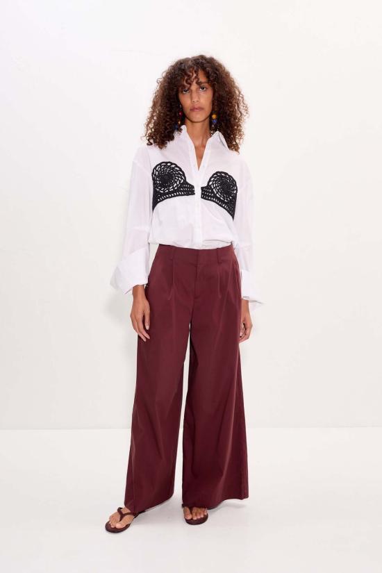  사이먼밀러 셔츠 사이먼 밀러 마렌 포플린 크로셰 버튼업  마카다미아 - SIMONMILLER