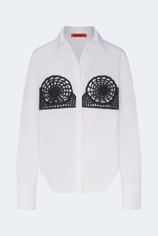  사이먼밀러 셔츠 사이먼 밀러 마렌 포플린 크로셰 버튼업  마카다미아