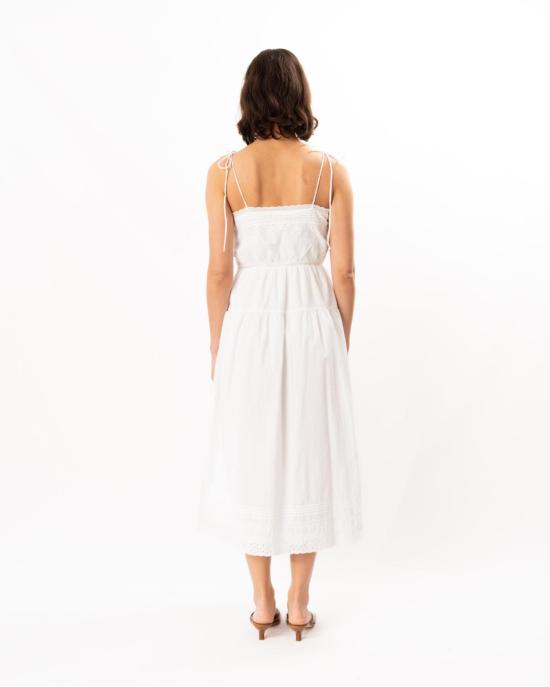  차오 루시아 숏 원피스 페트라 자수 면 드레스 화이트 - CIAO LUCIA