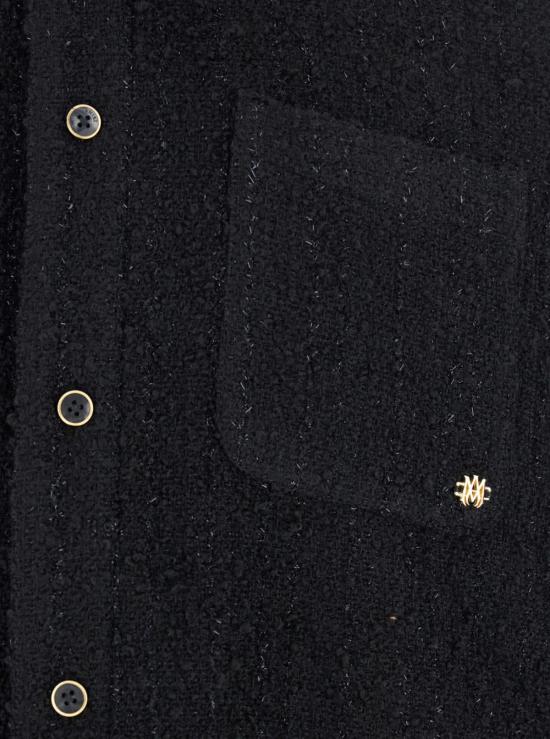  아미리 긴팔 셔츠 클래식 칼라와 로고 플레이트가 있는  블랙 셔츠 - AMIRI