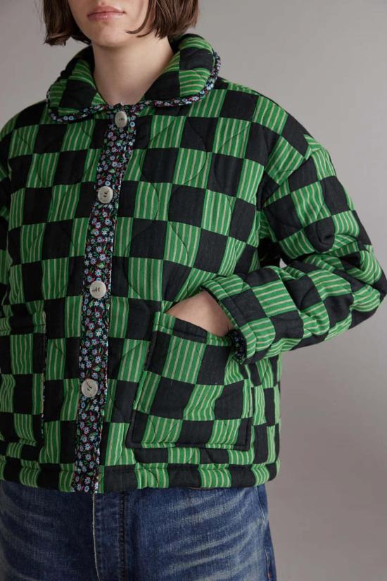  아멘테 자켓 라운드 칼라 리버서블 퀼트 재킷 - AMENTE