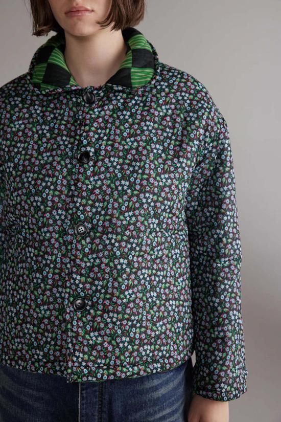  아멘테 자켓 라운드 칼라 리버서블 퀼트 재킷 - AMENTE