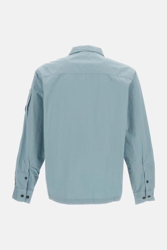  씨피 컴퍼니 봄버 자켓 C.P. 컴퍼니 오가닉 개버딘 오버셔츠 클리어 블루 - C.P. COMPANY