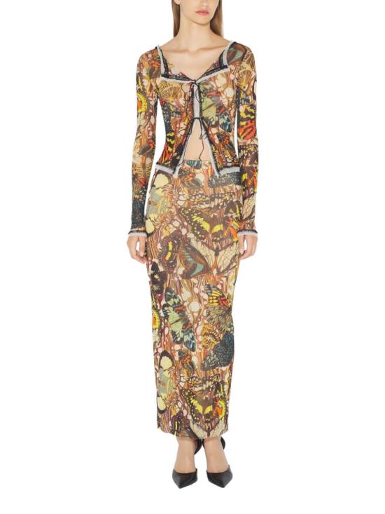  장 폴 고티에 가디건 리본 타이 프린트 카디건 멀티컬러 스웨터 - JEAN PAUL GAULTIER