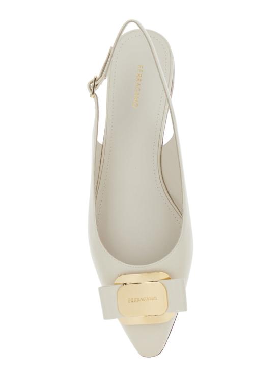  살바토레 페라가모 플랫 슈즈 페라가모 젤미 발레 플랫 화이트 - SALVATORE FERRAGAMO