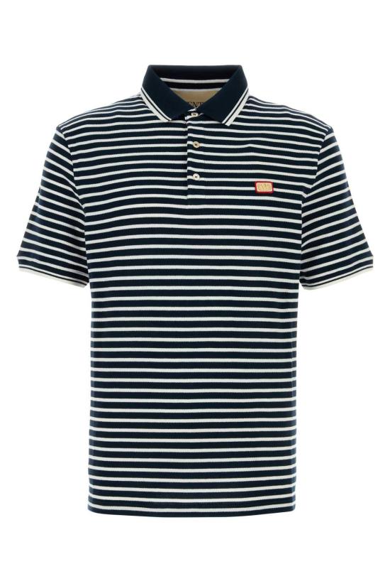  발렌티노 가라바니 폴로 티셔츠 Valentino Garavani 자수 피케 폴로 셔츠 Biancoblu