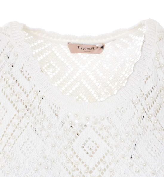 트윈셋 블라우스 니트 탑 화이트 - TWINSET