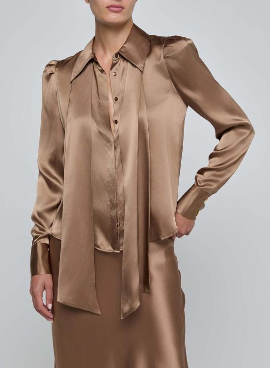  라장스 블라우스 허니 타이 실크 - L'AGENCE