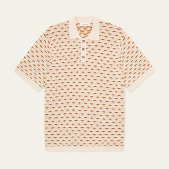  레듀 폴로 티셔츠 레 두 에스메이 쉘 니트 폴로 탑 에그노그 화이트 - LES DEUX