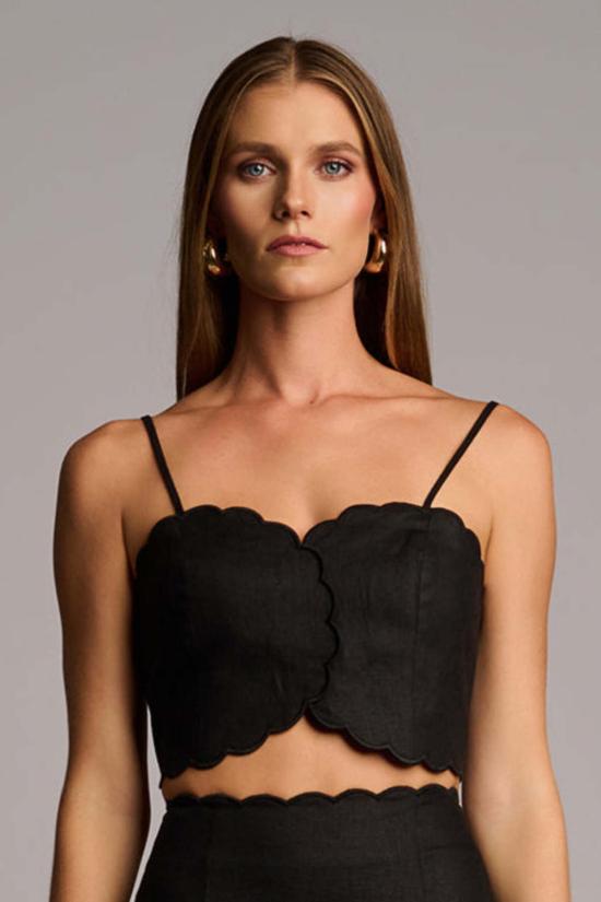  헤브론 민소매 티셔츠 델릴라 탑 블랙