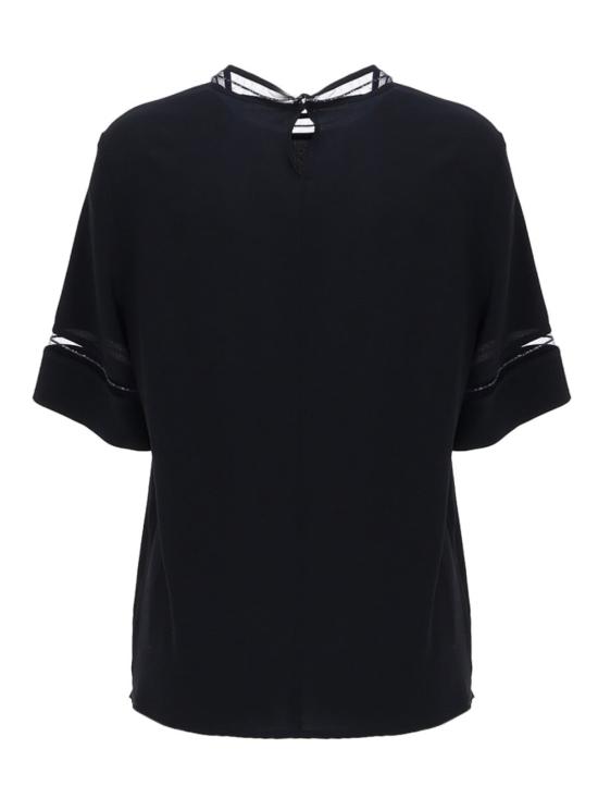  파비아나 필리피 반팔 티셔츠 티셔츠 (투명 디테일, 블루) - FABIANA FILIPPI