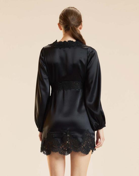  신시아 로리 숏 원피스 신시아 로울리 가르보 실키 레이스 드레스 블랙 - CYNTHIA ROWLEY