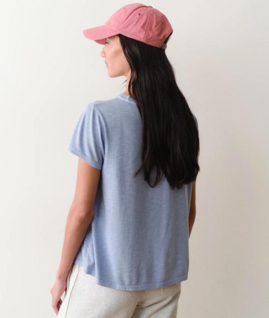  Marine Layer 반팔 티셔츠 마린 레이어 스윙 크루 티셔츠 코스탈 블루 - OTHER BRANDS