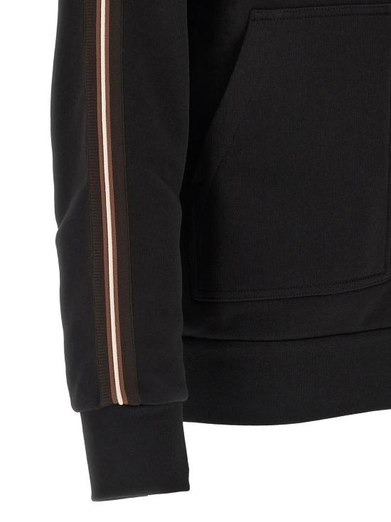  몽클레어 긴팔 티셔츠 코튼 후드티 블랙 - MONCLER