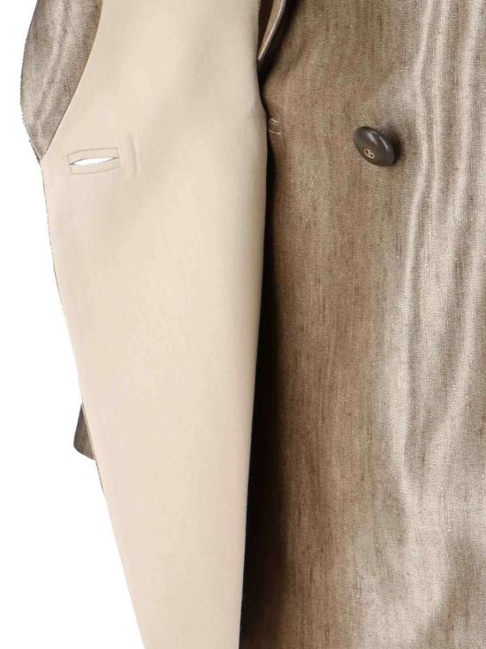  조르지오 아르마니 수트 자켓 더블 브레스트 실크 블레이저 그레이 - GIORGIO ARMANI