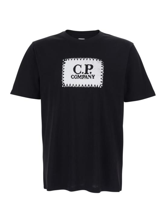  씨피 컴퍼니 반팔 티셔츠 C.P. 컴퍼니 크루넥 로고 티셔츠 블랙