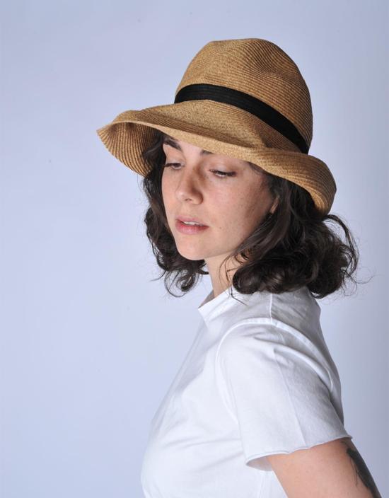  Mature Ha 모자 성숙한 갈색과 연한 검정색 리본이 달린 챙이 넓은 박스형 - OTHER BRANDS