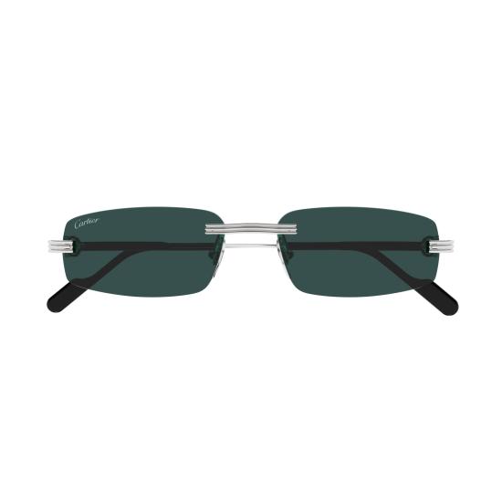 25FW 까르띠에 선글라스 CT0535S 002 SILVER SILVER GREEN - CARTIER