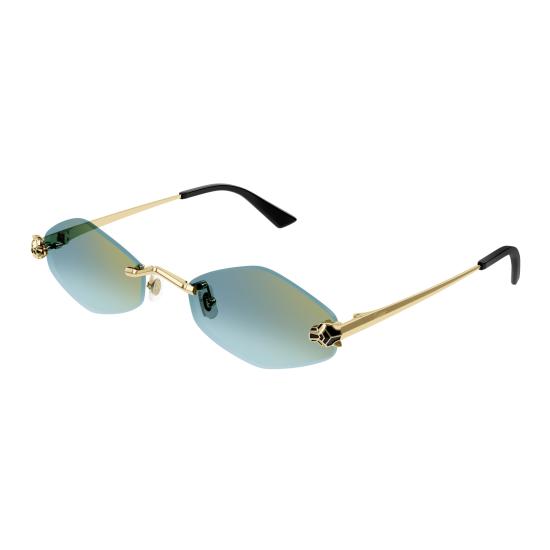 25FW 까르띠에 선글라스 CT0433S 003 GOLD GOLD GREEN - CARTIER