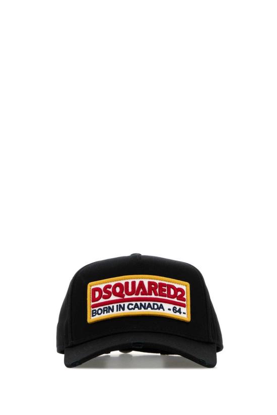  디스퀘어드2 모자 Dsquared2 코튼 베이스볼 캡 블랙