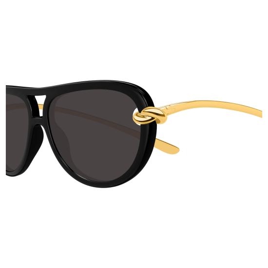 25FW 보테가베네타 선글라스 BV1418S 005 BLACK GOLD GREY - BOTTEGA VENETA