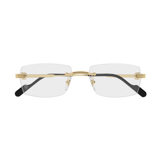 26SS 까르띠에 림리스 무테 안경 CT0578O 001 GOLD GOLD TRANSPARENT - CARTIER
