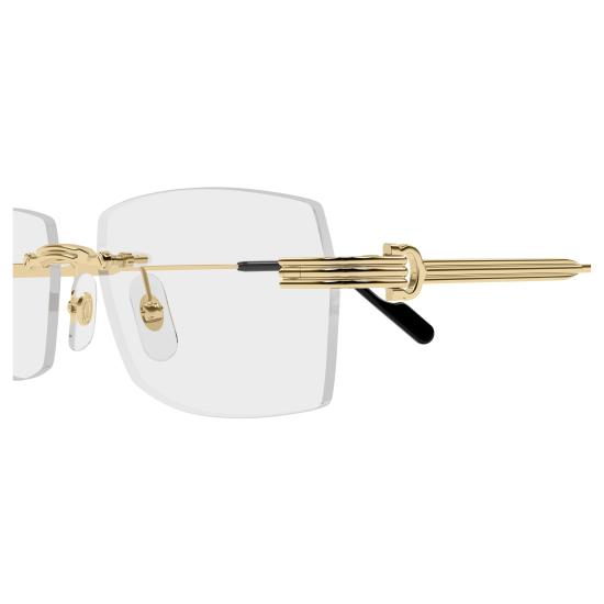 26SS 까르띠에 림리스 무테 안경 CT0578O 001 GOLD GOLD TRANSPARENT - CARTIER