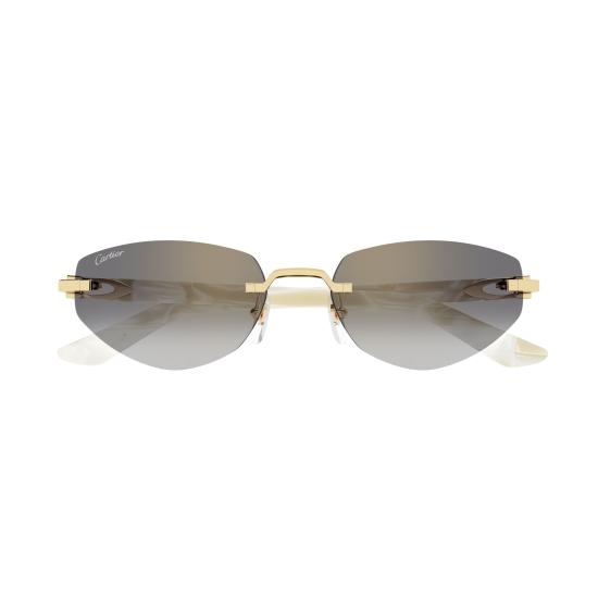 26SS 까르띠에 선글라스 CT0580S 003 GOLD IVORY GREY - CARTIER