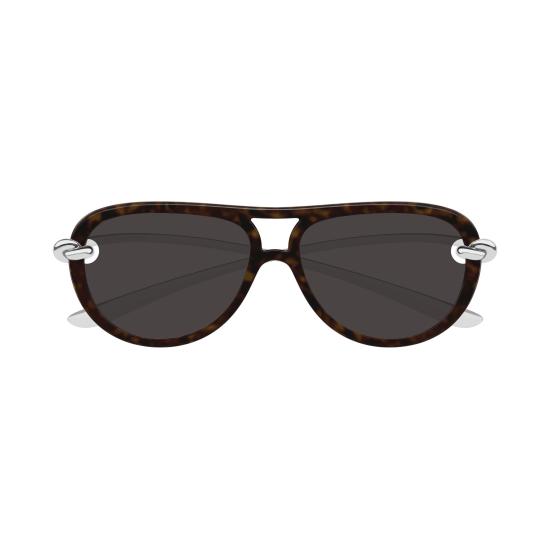 25FW 보테가베네타 선글라스 BV1418S 002 HAVANA SILVER GREY - BOTTEGA VENETA