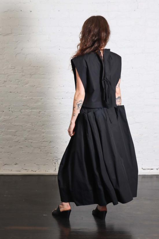  티비 블라우스 컴팩트 에코 포플린 크롭 스퀘어 탑 - TIBI