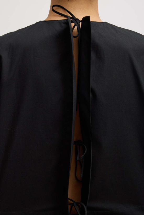  티비 블라우스 컴팩트 에코 포플린 크롭 스퀘어 탑 - TIBI