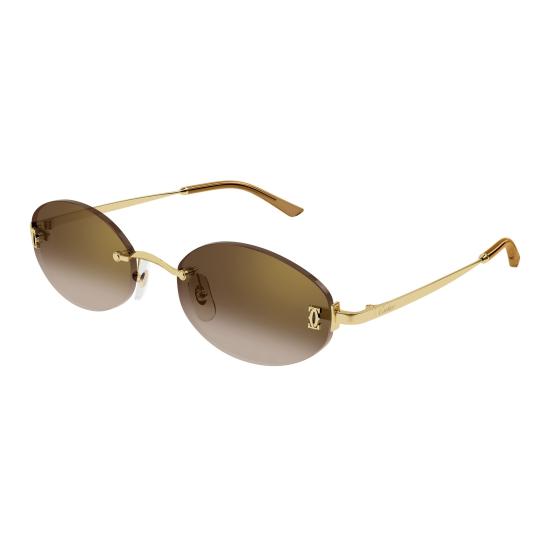 26SS 까르띠에 선글라스 CT0592S 002 GOLD GOLD BROWN - CARTIER