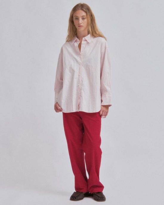  사야카 다비스 뉴욕 셔츠 사야카 데이비스 뉴욕 크링클 오버사이즈 셔츠 아이스 핑크 - SAYAKA DAVIS NEW YORK