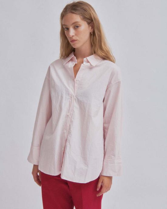  사야카 다비스 뉴욕 셔츠 사야카 데이비스 뉴욕 크링클 오버사이즈 셔츠 아이스 핑크 - SAYAKA DAVIS NEW YORK