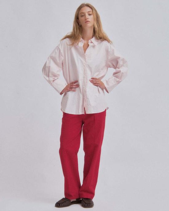  사야카 다비스 뉴욕 셔츠 사야카 데이비스 뉴욕 크링클 오버사이즈 셔츠 아이스 핑크 - SAYAKA DAVIS NEW YORK