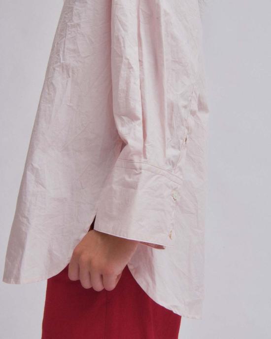  사야카 다비스 뉴욕 셔츠 사야카 데이비스 뉴욕 크링클 오버사이즈 셔츠 아이스 핑크 - SAYAKA DAVIS NEW YORK