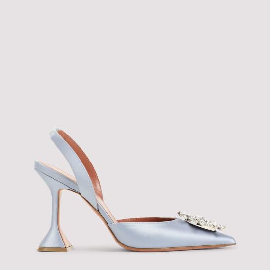  아미나 무아디 뮬/슬리퍼 Amina Muaddi Begum 슬링 95 뮬 라일락 그레이