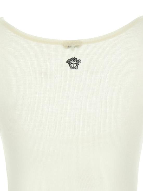  베르사체 블라우스 메두사 자수 탑 화이트 - VERSACE